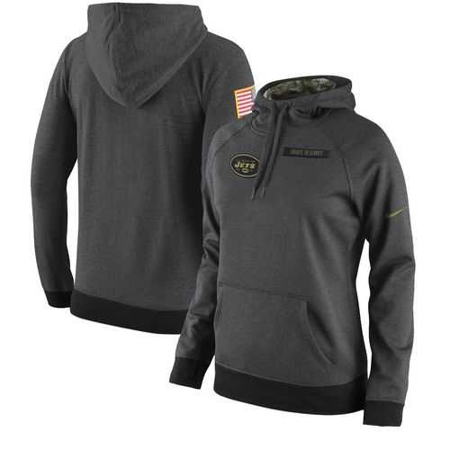 Women's New York Jets Anthracite Salute to Service Player Performance Hoodie