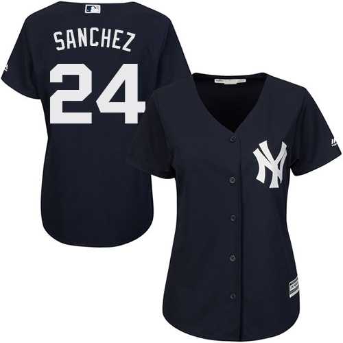Women's New York Yankees #24 Gary Sanchez Navy Blue Alternate Stitched Baseball Jersey
