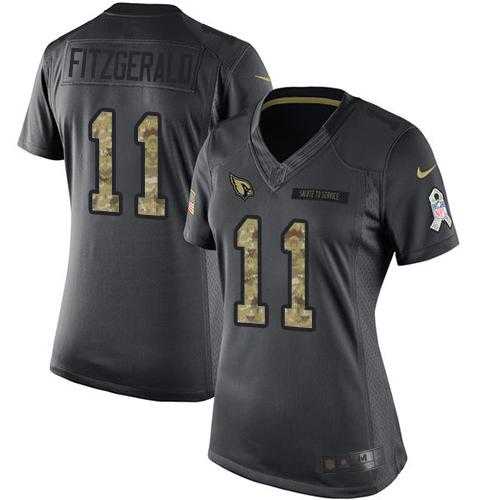 Women's Nike Arizona Cardinals #11 Larry Fitzgerald Anthracite Stitched NFL Limited 2016 Salute to Service Jersey