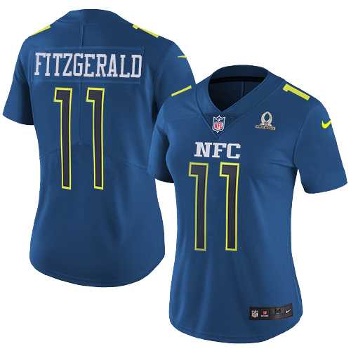 Women's Nike Arizona Cardinals #11 Larry Fitzgerald Navy Stitched NFL Limited NFC 2017 Pro Bowl Jersey