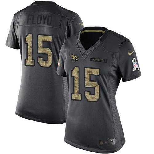 Women's Nike Arizona Cardinals #15 Michael Floyd Anthracite Stitched NFL Limited 2016 Salute to Service Jersey