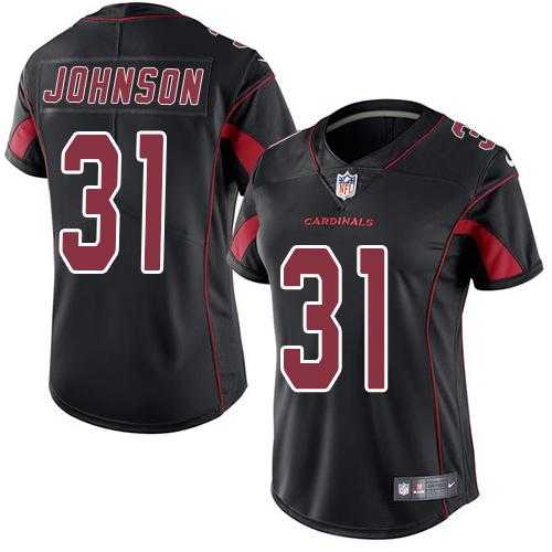 Women's Nike Arizona Cardinals #31 David Johnson Black Stitched NFL Limited Rush Jersey