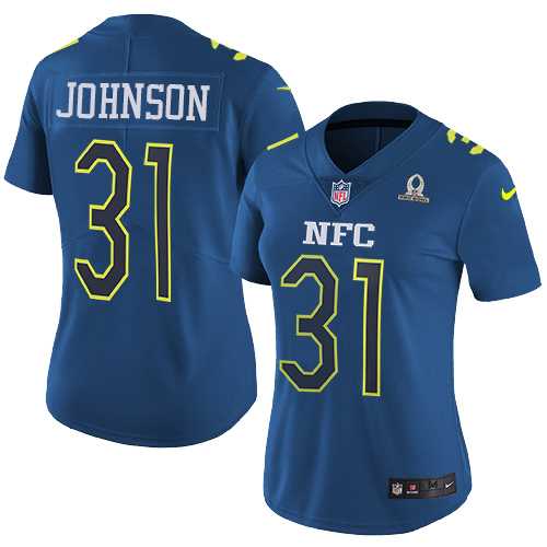 Women's Nike Arizona Cardinals #31 David Johnson Navy Stitched NFL Limited NFC 2017 Pro Bowl Jersey