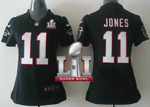 Women's Nike Atlanta Falcons #11 Julio Jones Black Alternate Super Bowl LI 51 Stitched NFL Elite Jersey