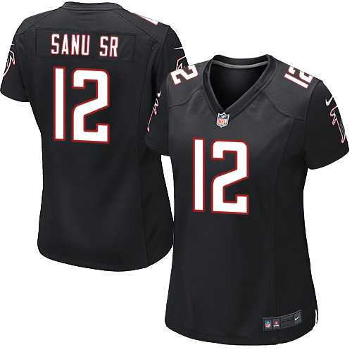 Women's Nike Atlanta Falcons #12 Mohamed Sanu Sr Black Alternate Stitched NFL Elite Jersey