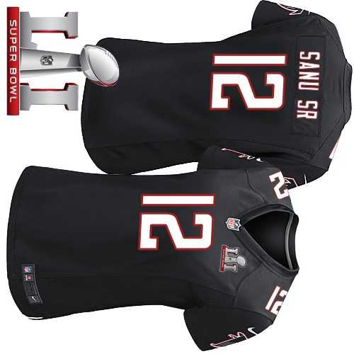 Women's Nike Atlanta Falcons #12 Mohamed Sanu Sr Black Alternate Super Bowl LI 51 Stitched NFL Elite Jersey