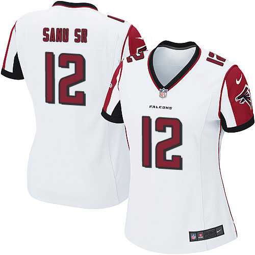 Women's Nike Atlanta Falcons #12 Mohamed Sanu Sr White Stitched NFL Elite Jersey