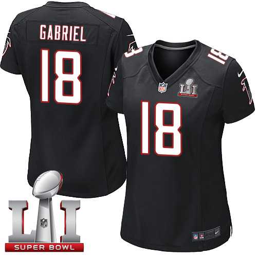 Women's Nike Atlanta Falcons #18 Taylor Gabriel Black Alternate Super Bowl LI 51 Stitched NFL Elite Jersey