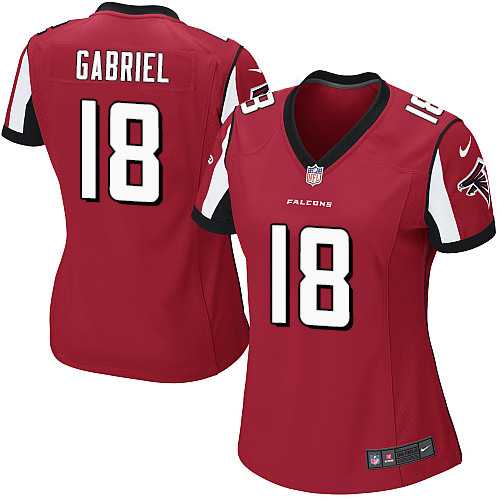 Women's Nike Atlanta Falcons #18 Taylor Gabriel Red Team Color Stitched NFL Elite Jersey