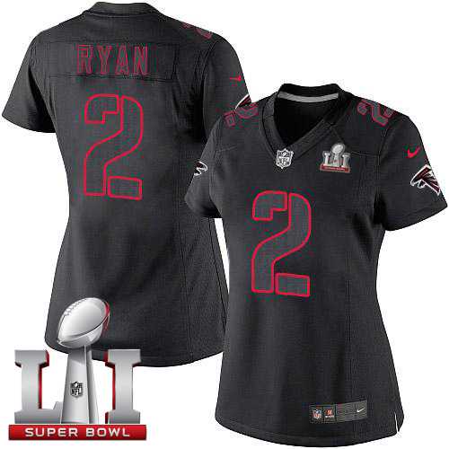 Women's Nike Atlanta Falcons #2 Matt Ryan Black Impact Super Bowl LI 51 Stitched NFL Limited Jersey