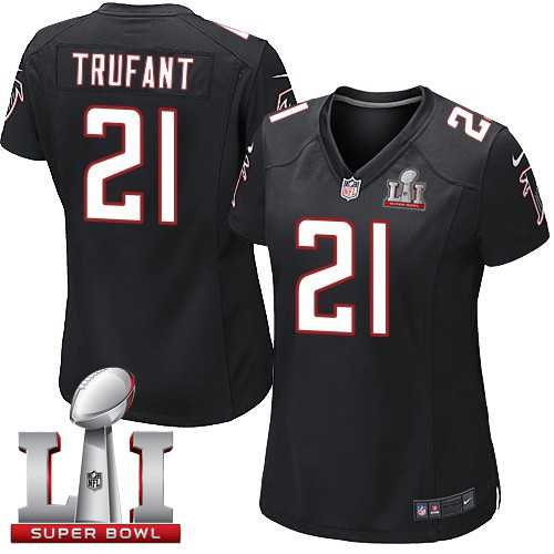 Women's Nike Atlanta Falcons #21 Desmond Trufant Black Alternate Super Bowl LI 51 Stitched NFL Elite Jersey