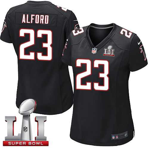 Women's Nike Atlanta Falcons #23 Robert Alford Black Alternate Super Bowl LI 51 Stitched NFL Elite Jersey