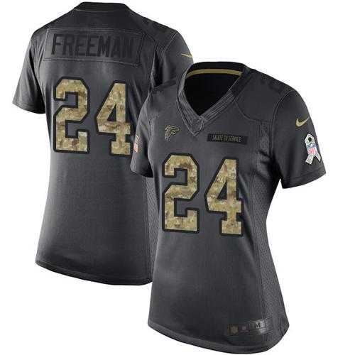 Women's Nike Atlanta Falcons #24 Devonta Freeman Anthracite Stitched NFL Limited 2016 Salute to Service Jersey