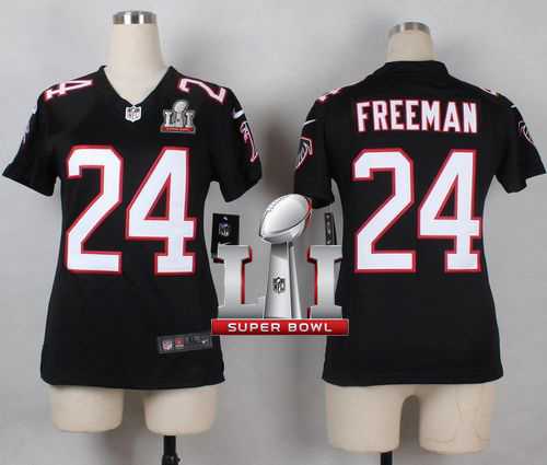 Women's Nike Atlanta Falcons #24 Devonta Freeman Black Alternate Super Bowl LI 51 Stitched NFL Elite Jersey