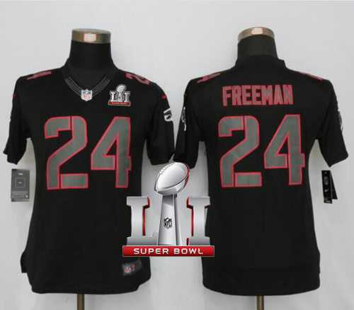 Women's Nike Atlanta Falcons #24 Devonta Freeman Black Impact Super Bowl LI 51 Stitched NFL Limited Jersey