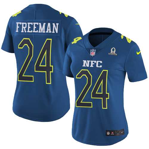 Women's Nike Atlanta Falcons #24 Devonta Freeman Navy Stitched NFL Limited NFC 2017 Pro Bowl Jersey