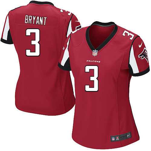 Women's Nike Atlanta Falcons #3 Matt Bryant Red Team Color Stitched NFL Elite Jersey
