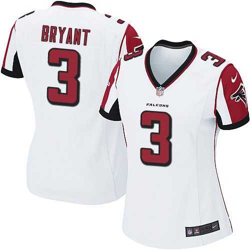 Women's Nike Atlanta Falcons #3 Matt Bryant White Stitched NFL Elite Jersey