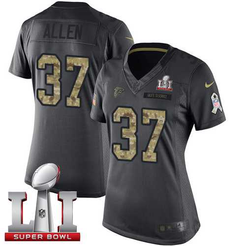 Women's Nike Atlanta Falcons #37 Ricardo Allen Black Super Bowl LI 51 Stitched NFL Limited 2016 Salute to Service Jersey