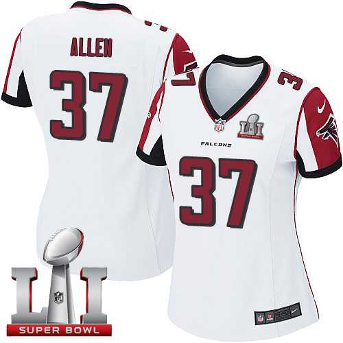 Women's Nike Atlanta Falcons #37 Ricardo Allen White Super Bowl LI 51 Stitched NFL Elite Jersey
