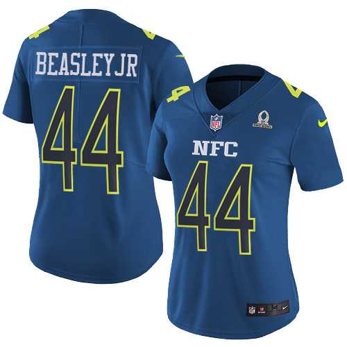 Women's Nike Atlanta Falcons #44 Vic Beasley Jr Navy Stitched NFL Limited NFC 2017 Pro Bowl Jersey