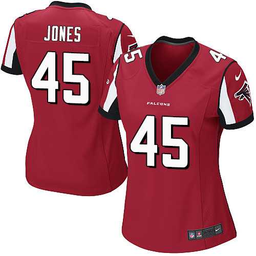 Women's Nike Atlanta Falcons #45 Deion Jones Red Team Color Stitched NFL Elite Jersey