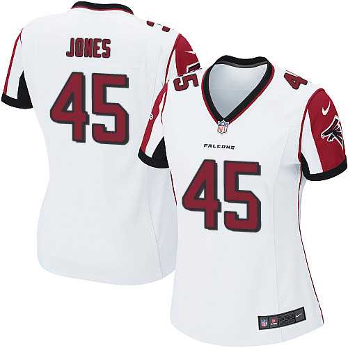 Women's Nike Atlanta Falcons #45 Deion Jones White Stitched NFL Elite Jersey