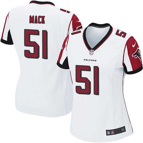 Women's Nike Atlanta Falcons #51 Alex Mack White Stitched NFL Elite Jersey