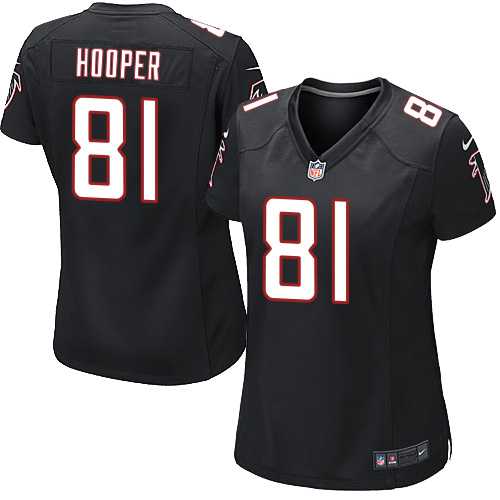Women's Nike Atlanta Falcons #81 Austin Hooper Black Alternate Stitched NFL Elite Jersey