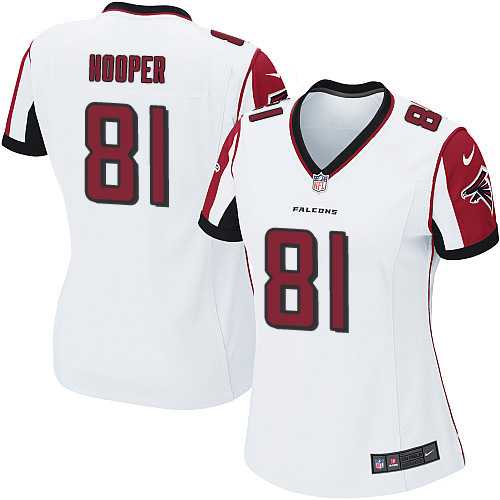 Women's Nike Atlanta Falcons #81 Austin Hooper White Stitched NFL Elite Jersey
