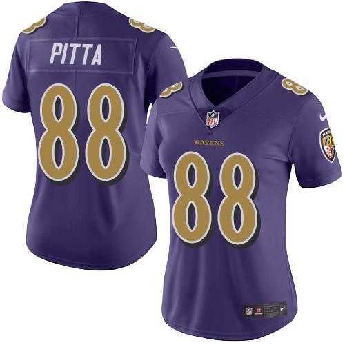 Women's Nike Baltimore Ravens #88 Dennis Pitta Purple Stitched NFL Limited Rush Jersey