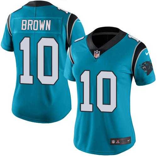 Women's Nike Carolina Panthers #10 Corey Brown Blue Stitched NFL Limited Rush Jersey