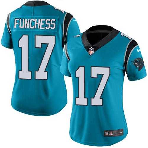 Women's Nike Carolina Panthers #17 Devin Funchess Blue Stitched NFL Limited Rush Jersey