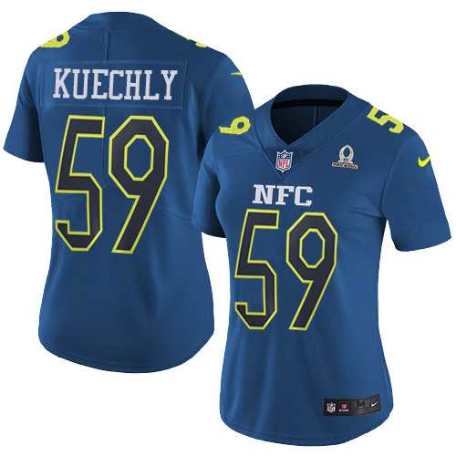 Women's Nike Carolina Panthers #59 Luke Kuechly Navy Stitched NFL Limited NFC 2017 Pro Bowl Jersey
