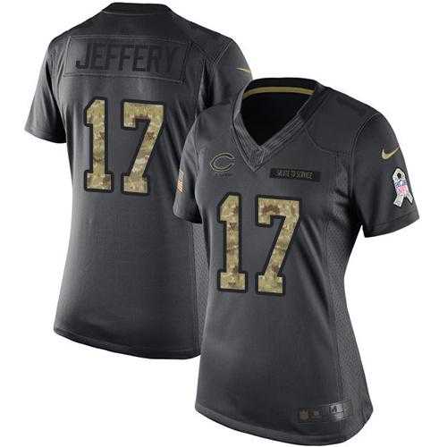 Women's Nike Chicago Bears #17 Alshon Jeffery Anthracite Stitched NFL Limited 2016 Salute to Service Jersey