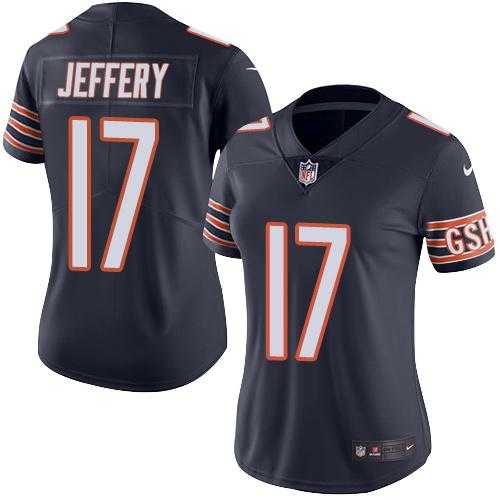 Women's Nike Chicago Bears #17 Alshon Jeffery Navy Blue Stitched NFL Limited Rush Jersey