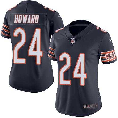 Women's Nike Chicago Bears #24 Jordan Howard Navy Blue Stitched NFL Limited Rush Jersey