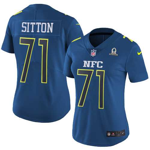 Women's Nike Chicago Bears #71 Josh Sitton Navy Stitched NFL Limited NFC 2017 Pro Bowl Jersey