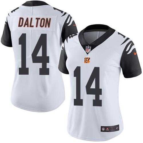 Women's Nike Cincinnati Bengals #14 Andy Dalton White Stitched NFL Limited Rush Jersey