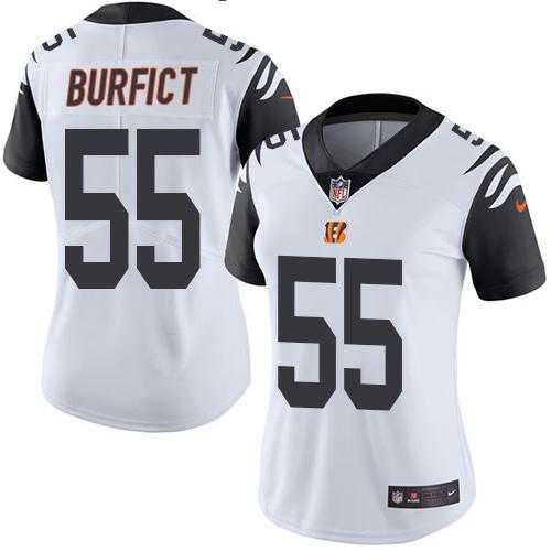 Women's Nike Cincinnati Bengals #55 Vontaze Burfict White Stitched NFL Limited Rush Jersey