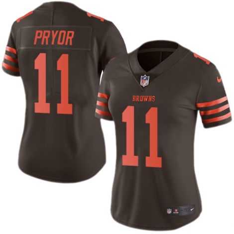 Women's Nike Cleveland Browns #11 Terrelle Pryor Brown Stitched NFL Limited Rush Jersey