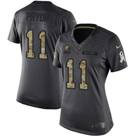 Women's Nike Cleveland Browns #11 Terrelle Pryor Stitched Anthracite NFL Salute to Service Limited Jerseys