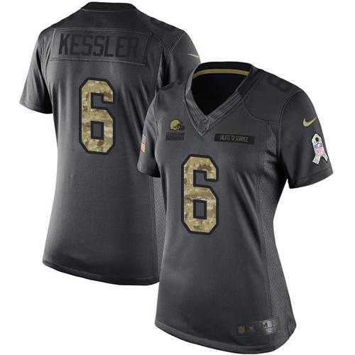 Women's Nike Cleveland Browns #6 Cody Kessler Anthracite Stitched NFL Limited 2016 Salute to Service Jersey