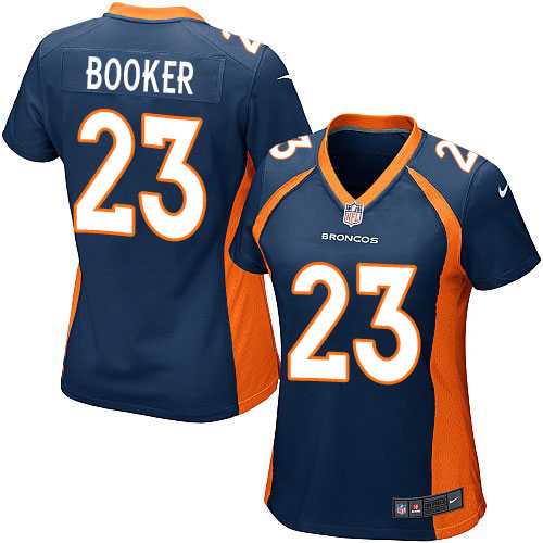 Women's Nike Denver Broncos #23 Devontae Booker Blue Alternate Stitched NFL New Elite Jersey