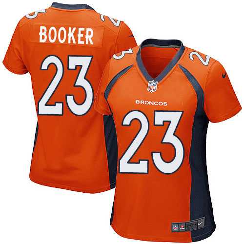 Women's Nike Denver Broncos #23 Devontae Booker Orange Team Color Stitched NFL New Elite Jersey