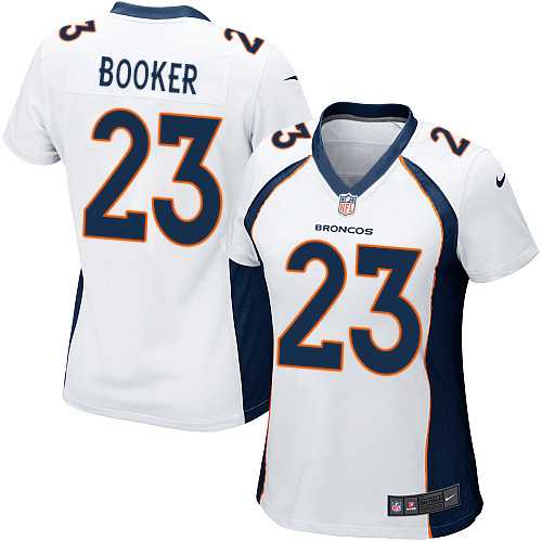 Women's Nike Denver Broncos #23 Devontae Booker White Stitched NFL New Elite Jersey