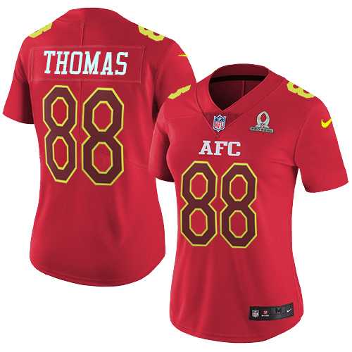 Women's Nike Denver Broncos #88 Demaryius Thomas Red Stitched NFL Limited AFC 2017 Pro Bowl Jersey
