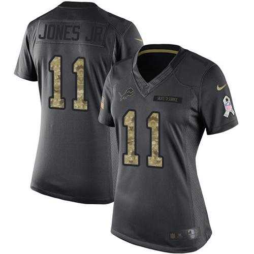 Women's Nike Detroit Lions #11 Marvin Jones Jr Anthracite Stitched NFL Limited 2016 Salute to Service Jersey