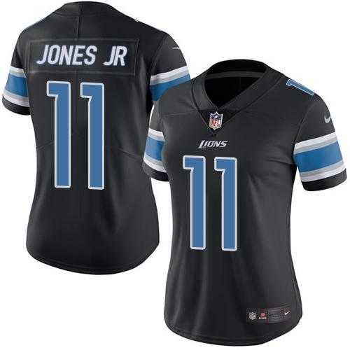 Women's Nike Detroit Lions #11 Marvin Jones Jr Black Stitched NFL Limited Rush Jersey