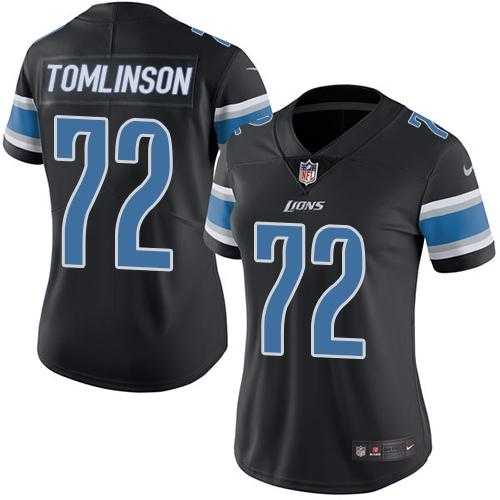 Women's Nike Detroit Lions #72 Laken Tomlinson Black Stitched NFL Limited Rush Jersey